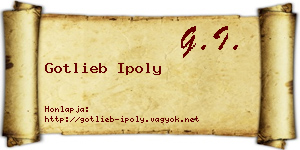 Gotlieb Ipoly névjegykártya